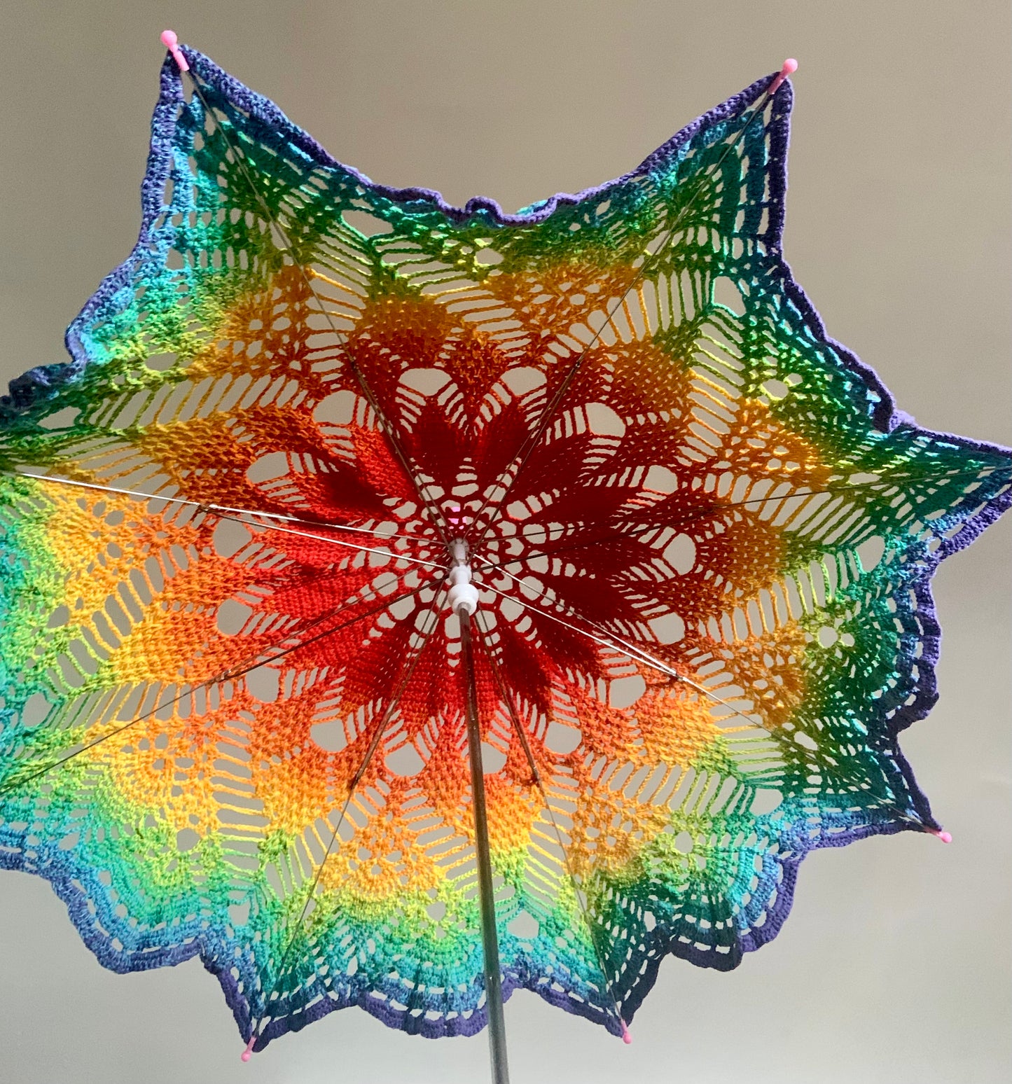 Gay Pride Rainbow 30" Parasol - Diamonds, Diamonds, Diamonds Pattern