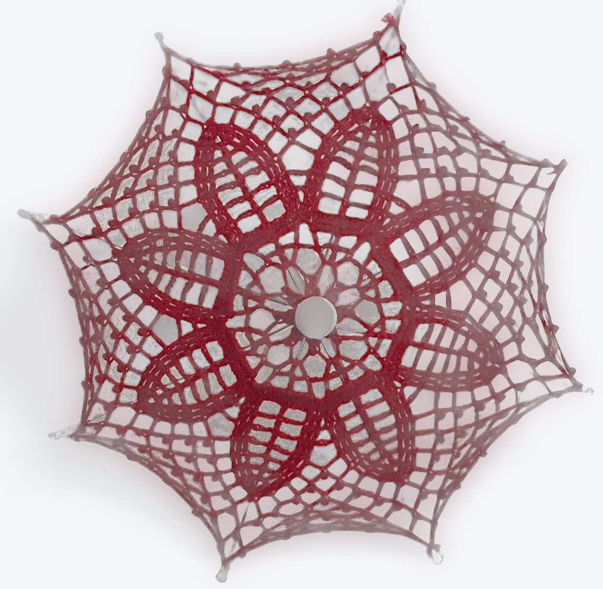 Red 12" Parasol w Daisy pattern