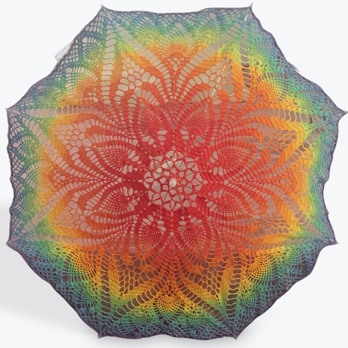 Gay Pride Rainbow Parasol - 3 Pineapple Pattern - Stitchy Frood