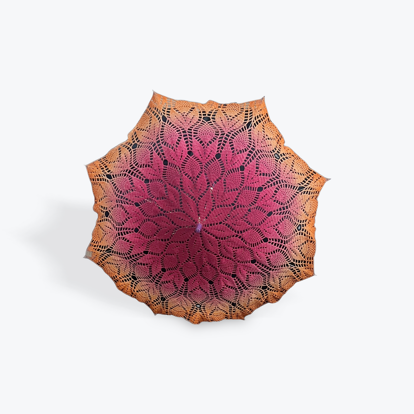 Lesbian Pride Flag 30” Parasol in Leaves & Pineapples Pattern