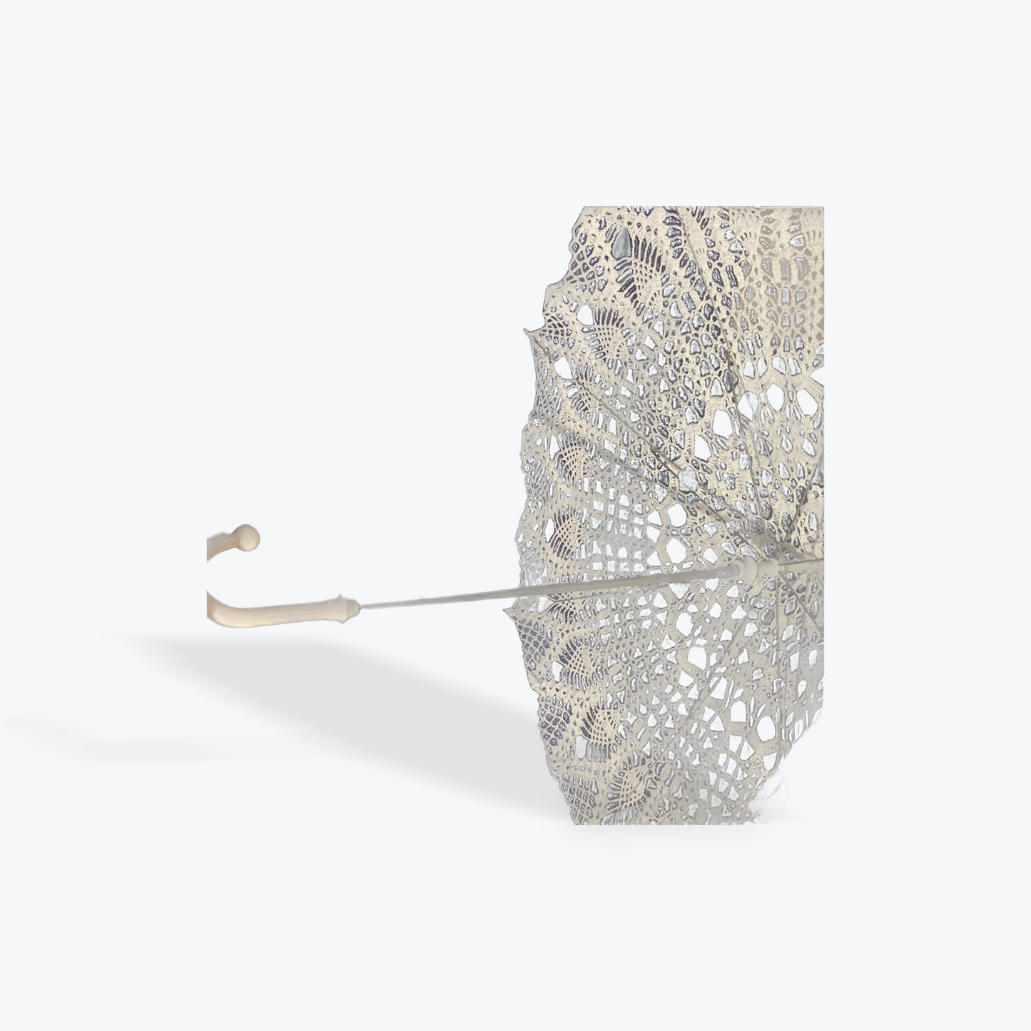 Regency Era White 30" Crochet Mandala Parasol - Stitchy Frood