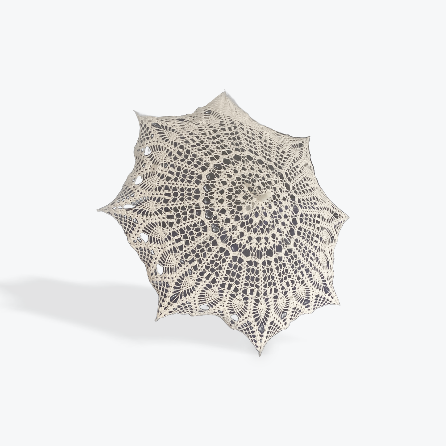 Regency Era White 30" Crochet Mandala Parasol - Stitchy Frood