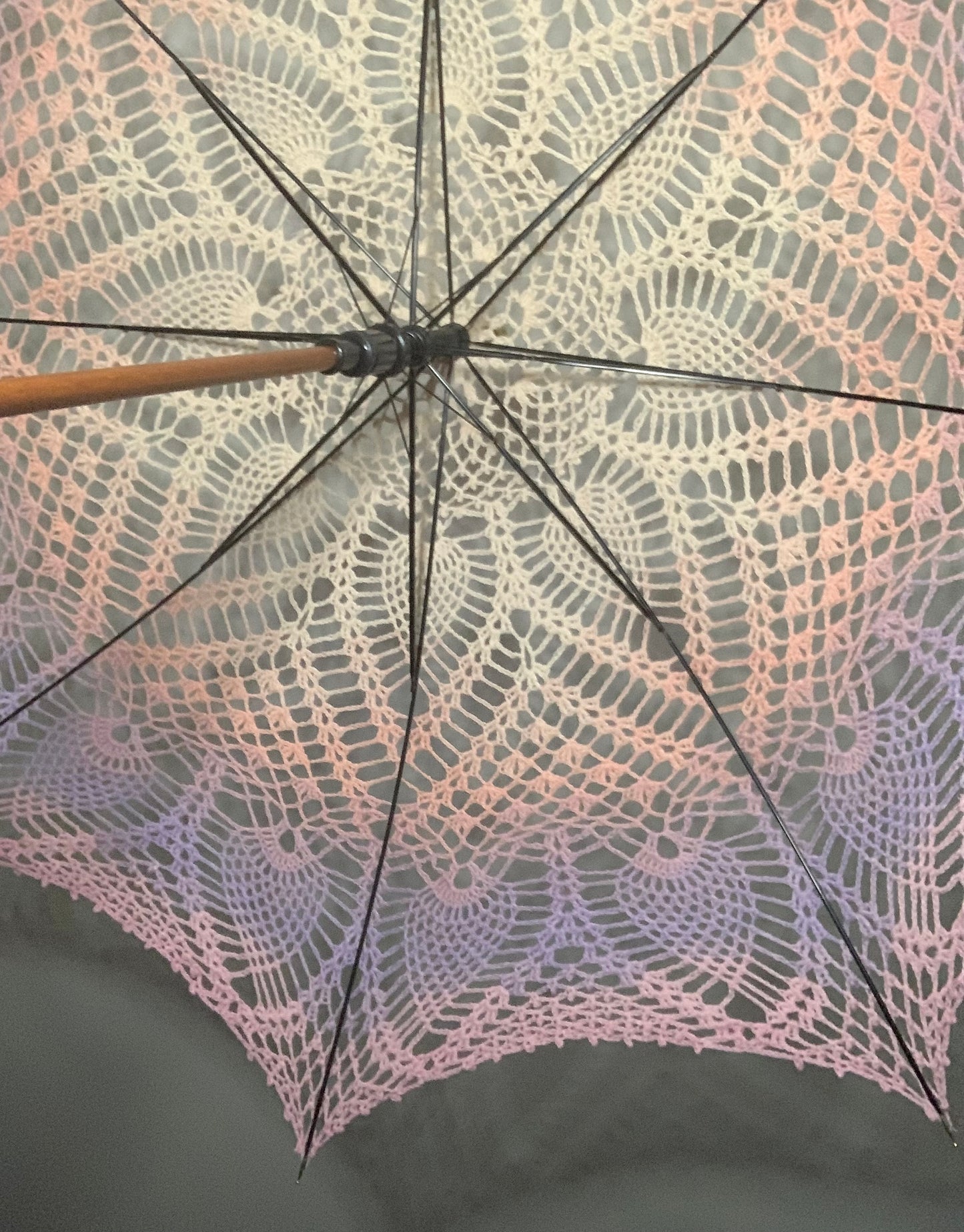 Pastel Spring Gradient 48" Parasol OOAK - Ira Rott pattern