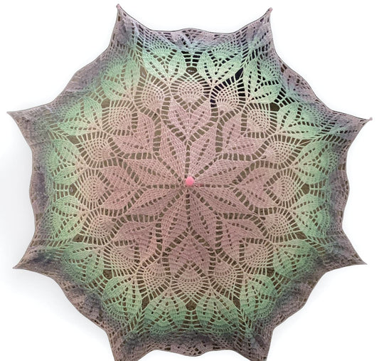 Pink, teal, blue, purple Pineapples and Leaves 30" Parasol