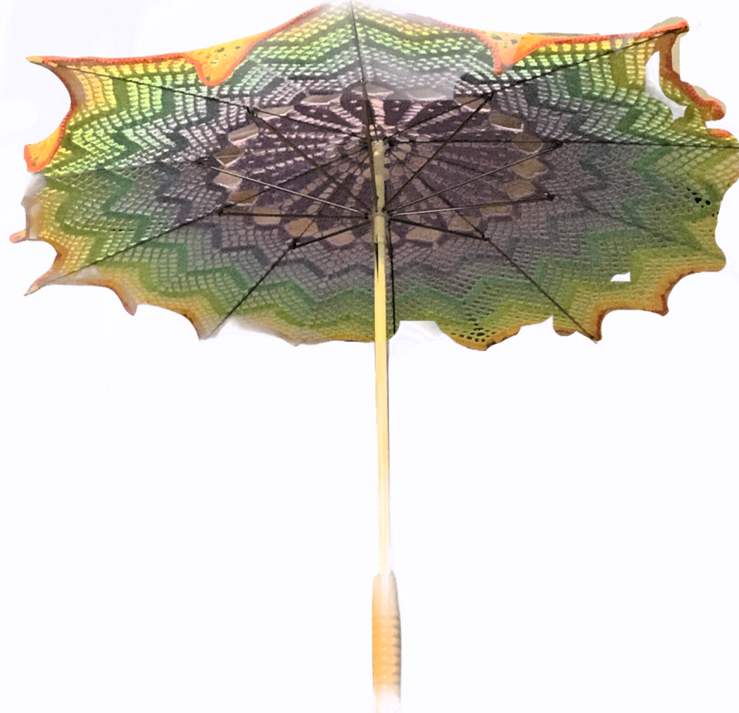 Gay Pride Rainbow in a Chevron Pattern 33" Parasol - Stitchy Frood