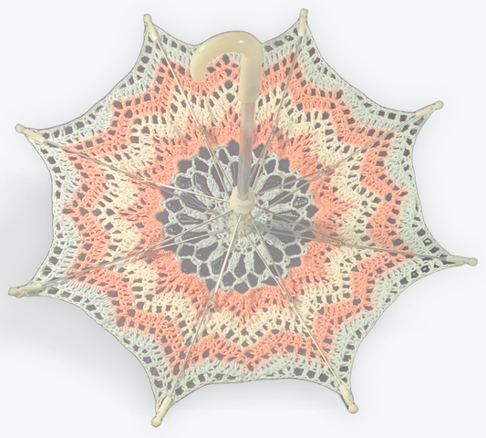 Trans Pride Flag 12" Parasol with Crochet Chevron Mandala - Stitchy Frood