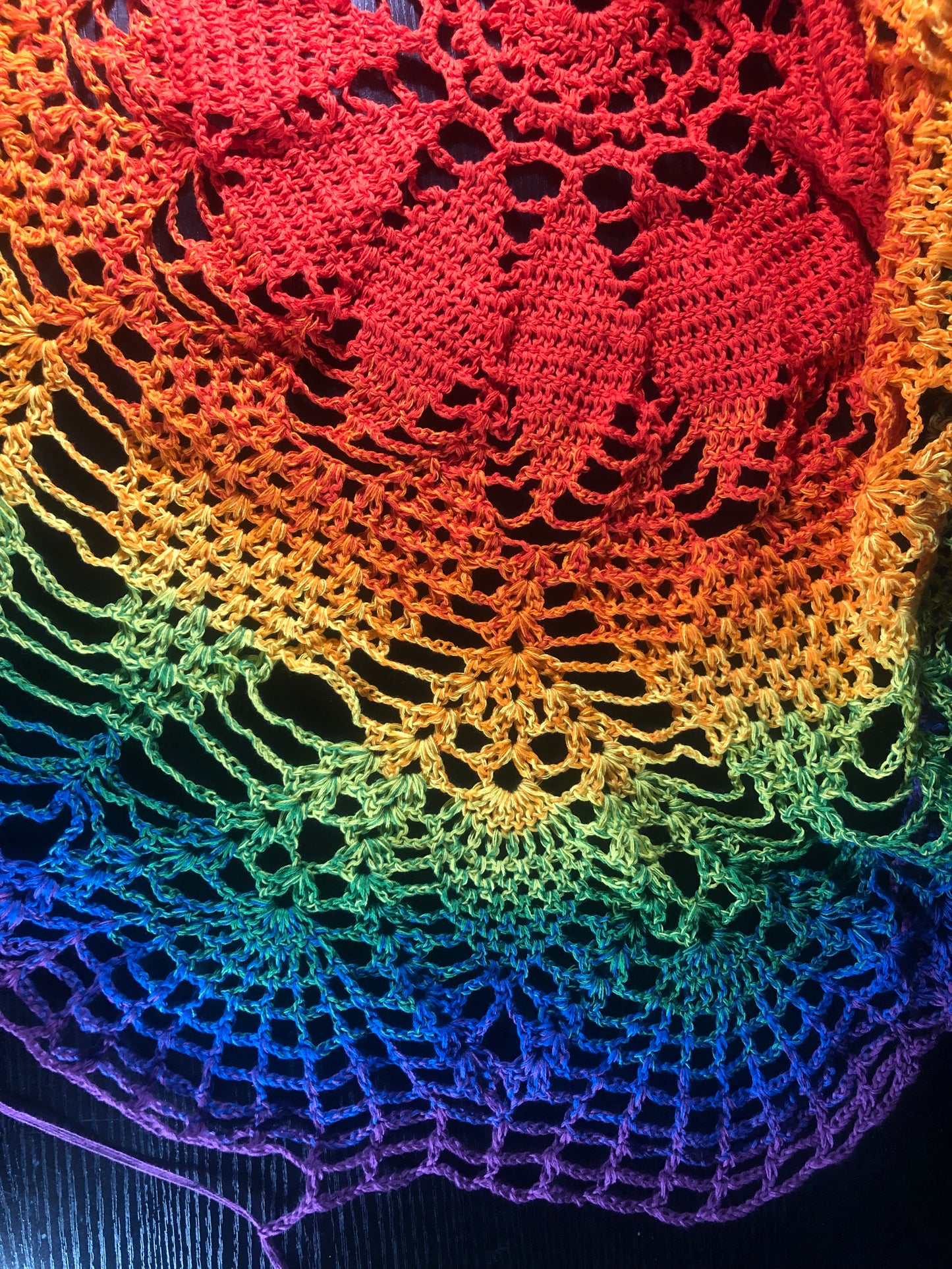 Gay Pride Flag Rainbow 48" Crochet Mandala Parasol - Stitchy Frood
