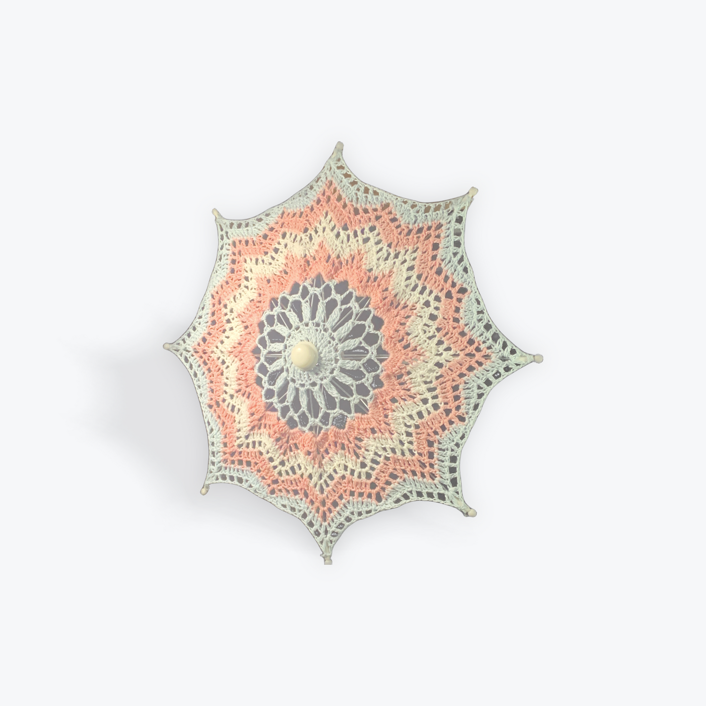 Trans Pride Flag 12" Parasol with Crochet Chevron Mandala - Stitchy Frood