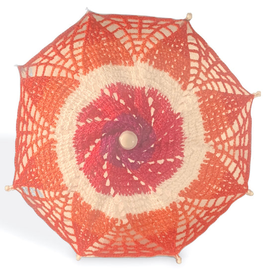 Lesbian Pride Flag 12" Parasol with Crochet Mandala