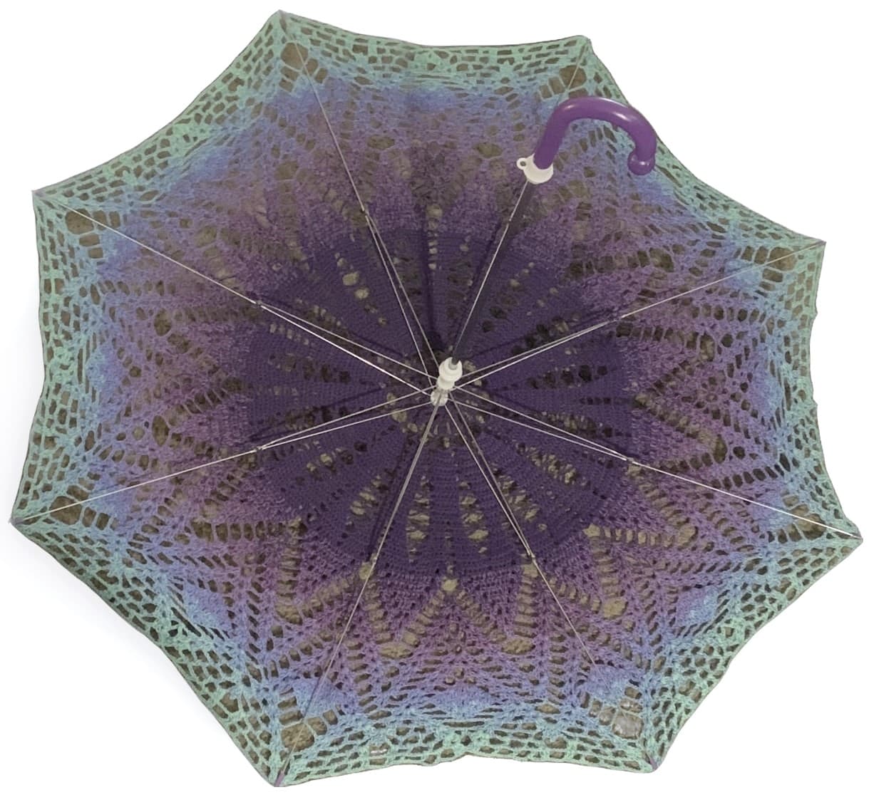 Purple, blue, and teal Spikes and Diamonds 30" Parasol