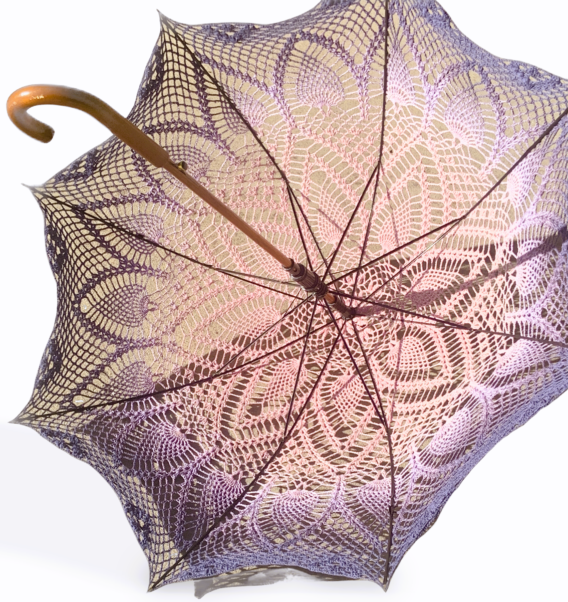 Dusty Rose to Purple Gradient 48" Parasol - Stitchy Frood