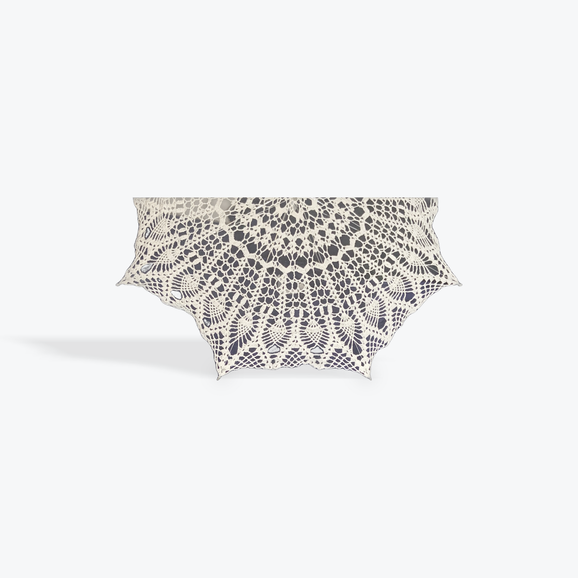 Regency Era White 30" Crochet Mandala Parasol - Stitchy Frood