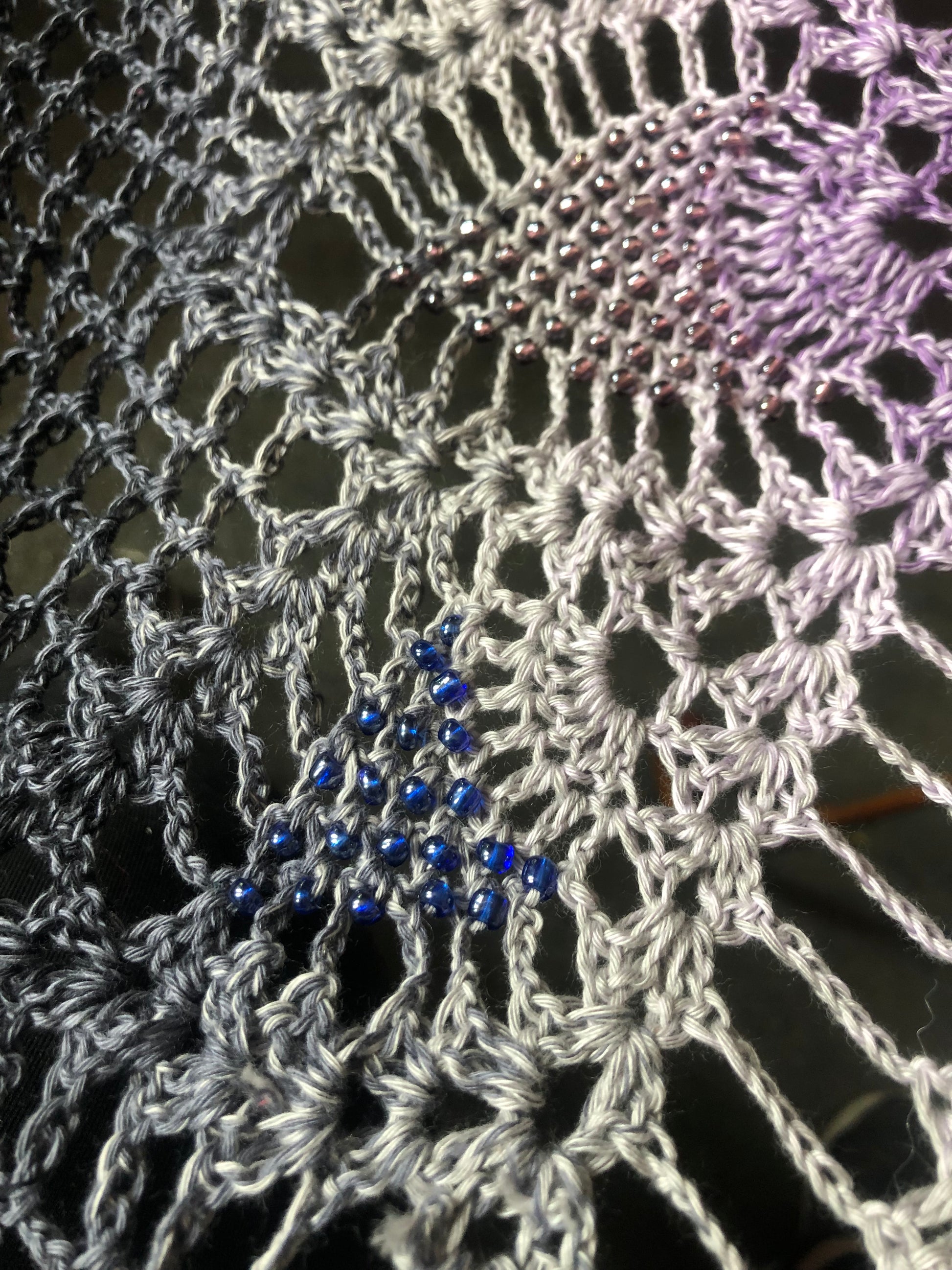 Grape Aurora Gradient 48" Beaded Parasol - Stitchy Frood