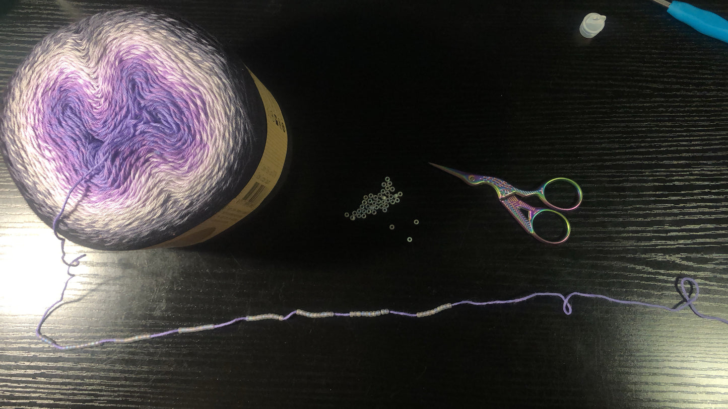 Grape Aurora Gradient 48" Beaded Parasol - Stitchy Frood