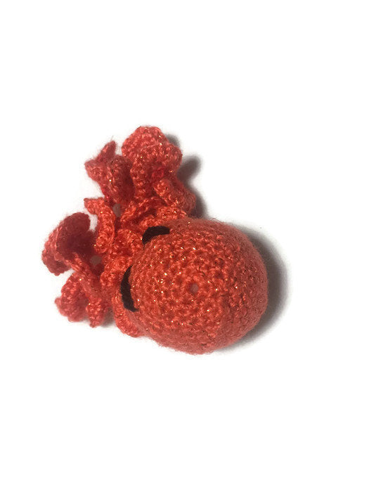 Mini Angry Cthulhu Amigurumi in Sparkly Orange - Stitchy Frood