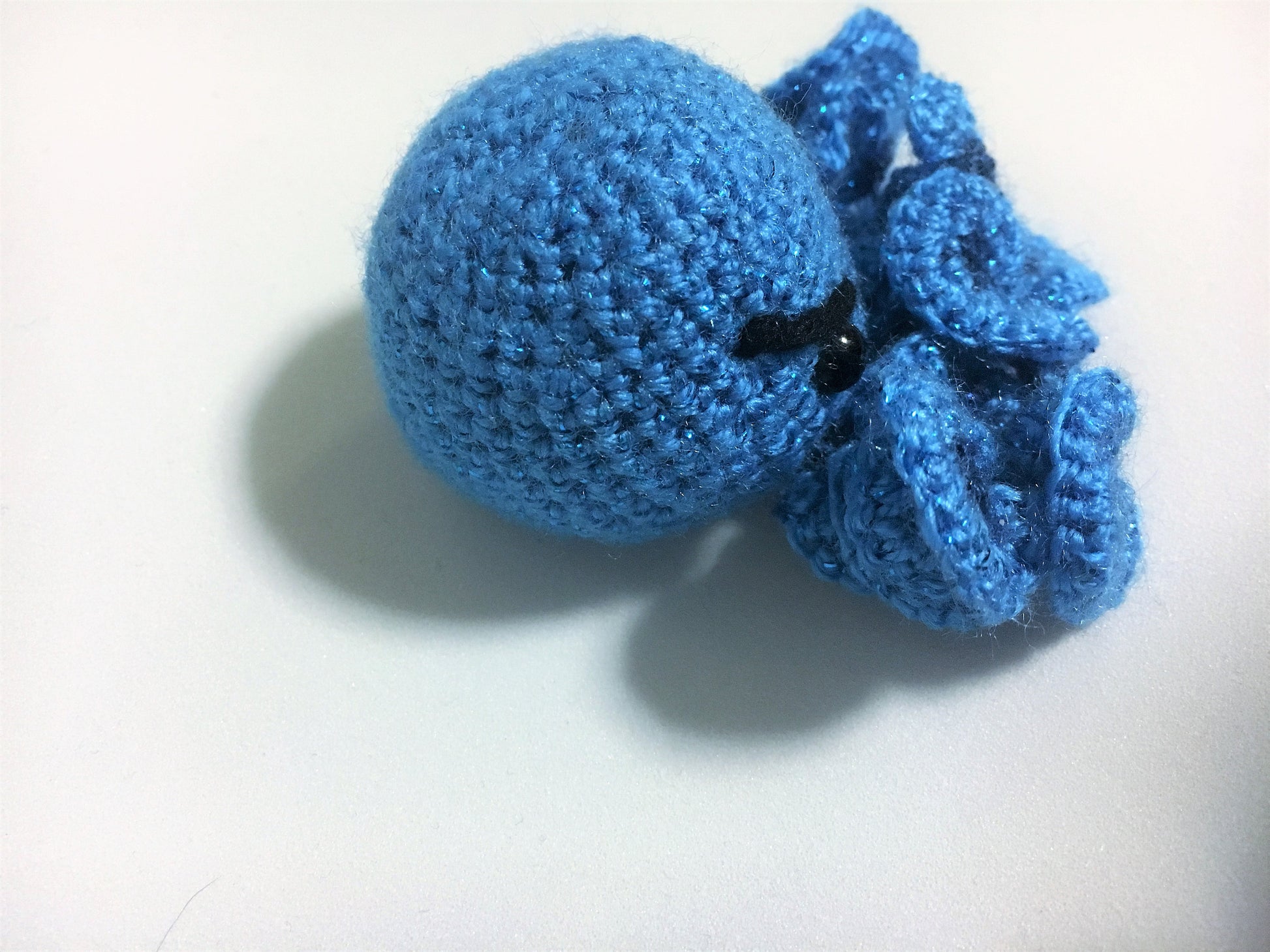 Angry Cthulhu Sparkly Blue Mini Amigurumi - Stitchy Frood