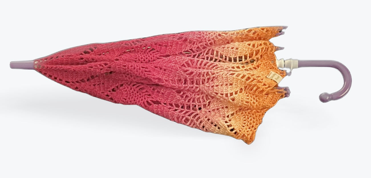 Lesbian Pride Flag 30” Parasol in Leaves & Pineapples Pattern