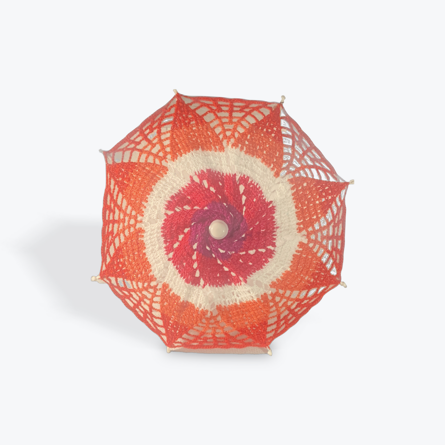 Lesbian Pride Flag 12" Parasol with Crochet Mandala