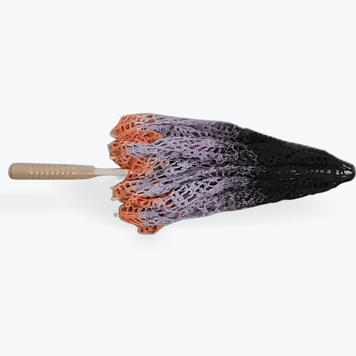 Black Purple Orange Gradient 33" Parasol - All Flowers Pattern