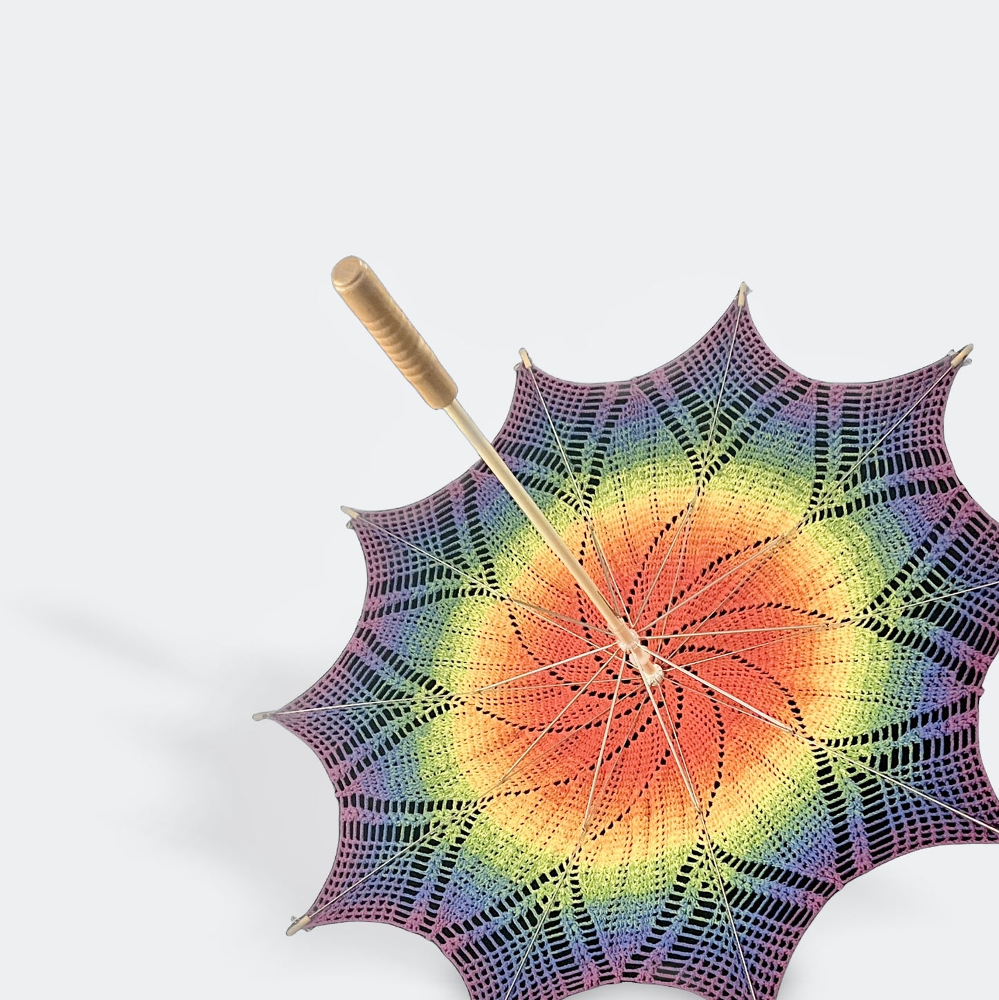 Gay Pride Rainbow 33" Parasol - Starburst pattern