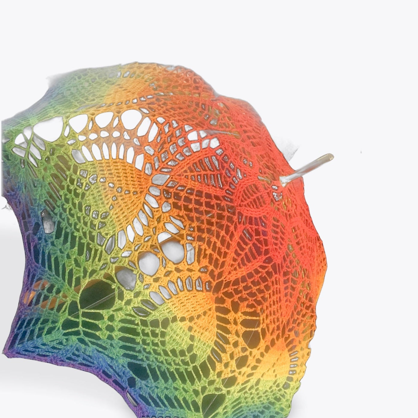 Gay Pride Flag Rainbow 48" Crochet Parasol - All Flowers Pattern