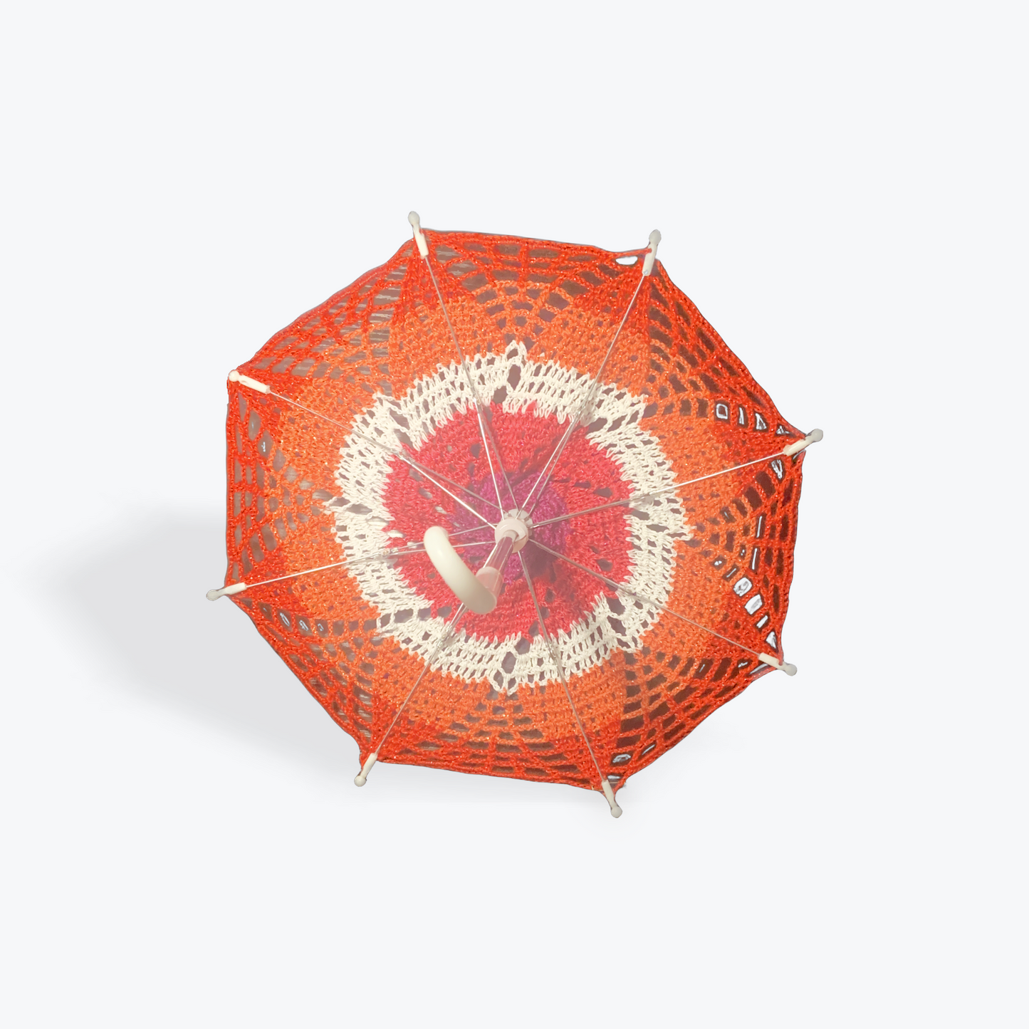 Lesbian Pride Flag 12" Parasol with Crochet Mandala