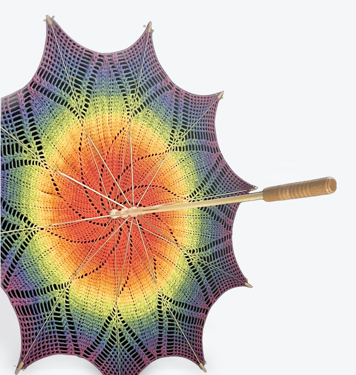 Gay Pride Rainbow 33" Parasol - Starburst pattern