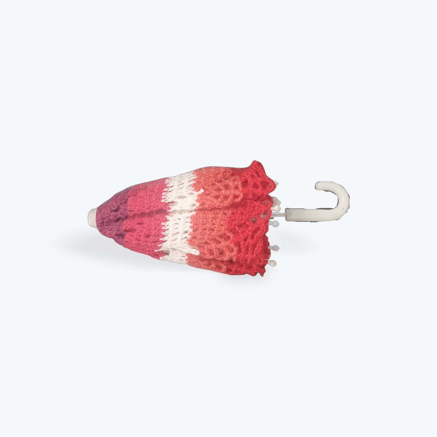 Lesbian Pride Flag 12" Parasol with Crochet Mandala