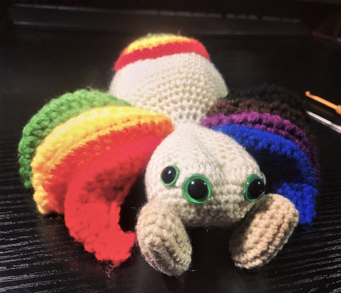 Prider, the Gay Pride Rainbow Spider - Stitchy Frood