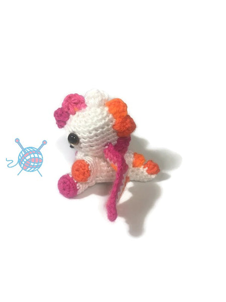 Lesbian Pride Flag Mini Dragon Amigurumi - Handmade Crochet - Stitchy Frood