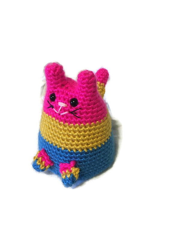 Pansexual Pride Crochet Dumpling Cat - Stitchy Frood