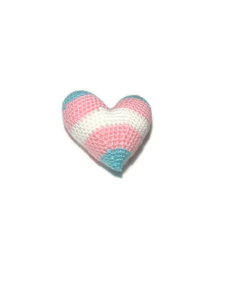 Trans Pride Crocheted Heart - Stitchy Frood