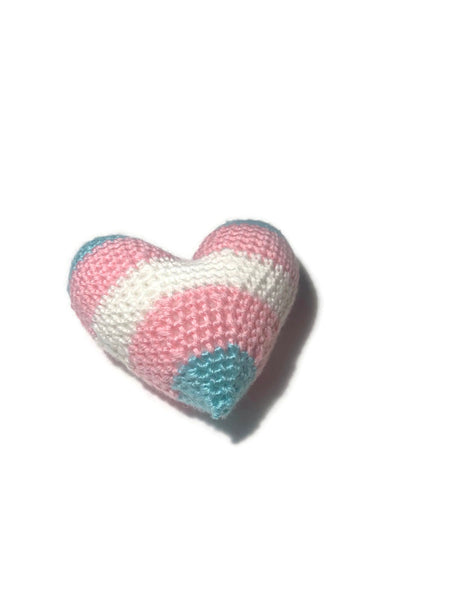 Trans Pride Crocheted Heart - Stitchy Frood