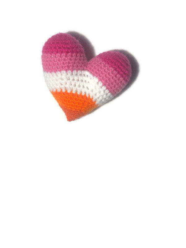 Lesbian Pride Flag Crochet Heart - Stitchy Frood