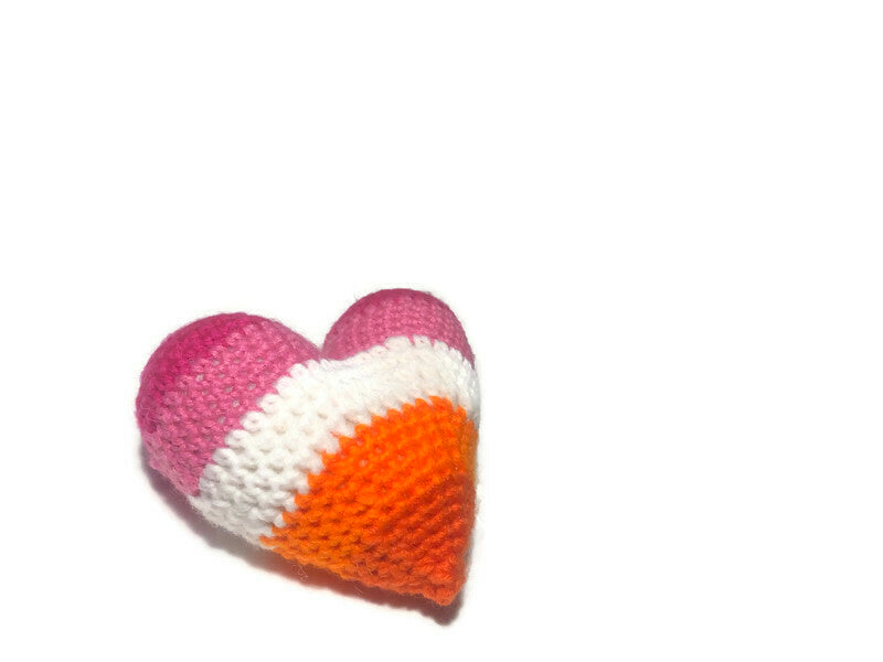 Lesbian Pride Flag Crochet Heart - Stitchy Frood