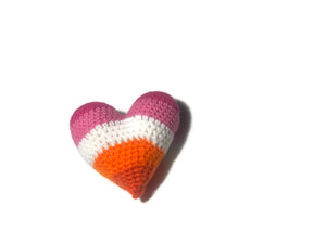 Lesbian Pride Flag Crochet Heart - Stitchy Frood
