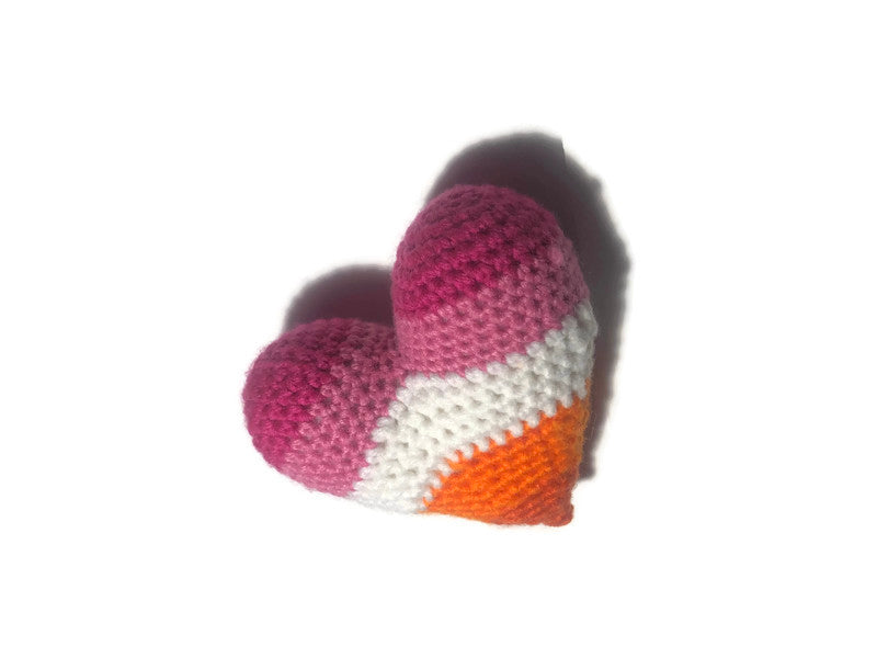 Lesbian Pride Flag Crochet Heart - Stitchy Frood