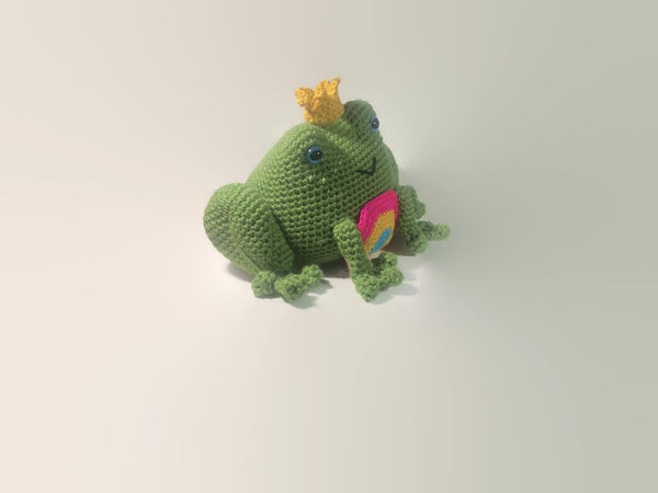 Pansexual Pride Frog Prince Amigurumi - Stitchy Frood