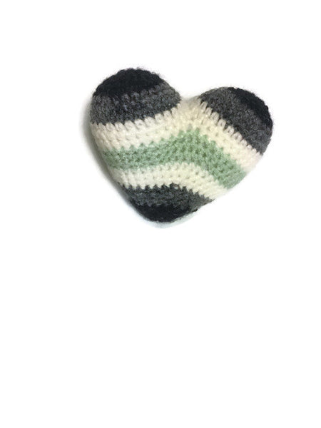 Agender Pride Flag Crochet Heart - Stitchy Frood