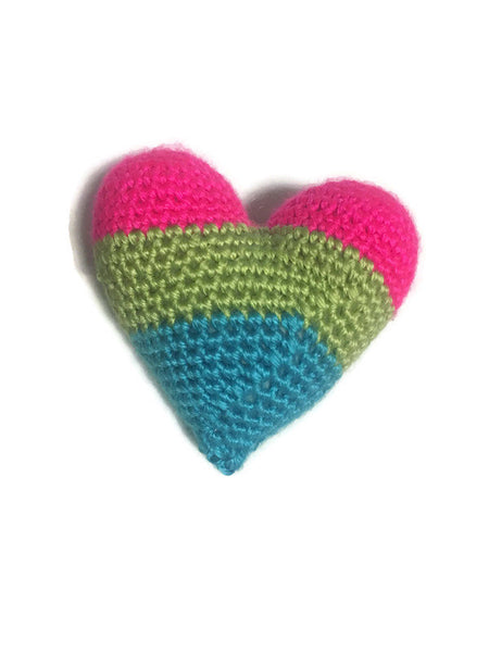 Polysexual Pride Crochet Valentine Heart - Stitchy Frood