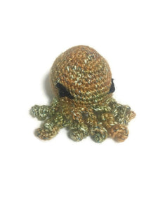 Angry Cthulhu Amigurumi Mini Yellow & Green with Sparkly Blue - Stitchy Frood