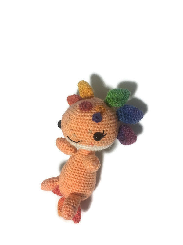 Rainbow Pride Axolotl Amigurumi - Stitchy Frood