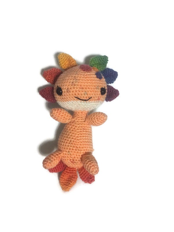 Rainbow Pride Axolotl Amigurumi - Stitchy Frood