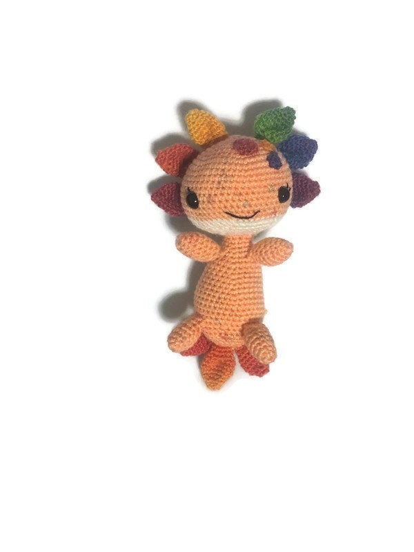 Rainbow Pride Axolotl Amigurumi - Stitchy Frood