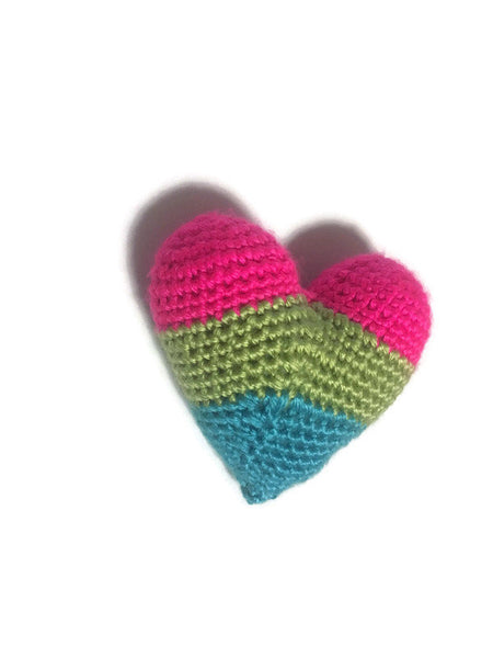 Polysexual Pride Crochet Valentine Heart - Stitchy Frood