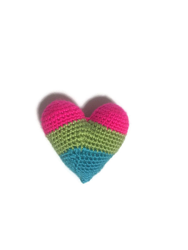 Polysexual Pride Crochet Valentine Heart - Stitchy Frood