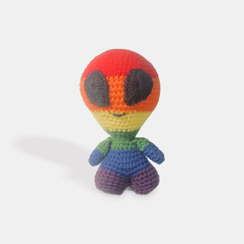 Gaylien Rainbow Pride Flag Alien Amigurumi - Stitchy Frood